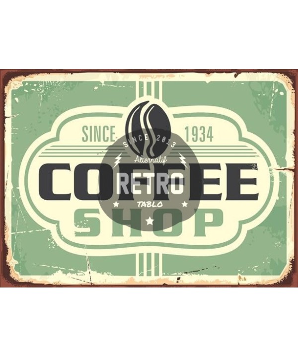Kahve & Coffee 2 - Ahşap Retro Tablo